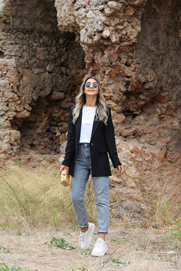 سترة تأثير الصوف الأسود - 2