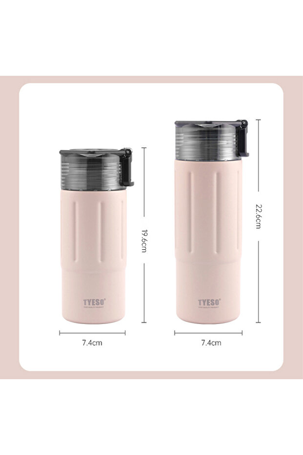 Tritan Termos Vakumlu YalıtımlI Çift Kapaklı Kulplu 600ML Mavi - 4