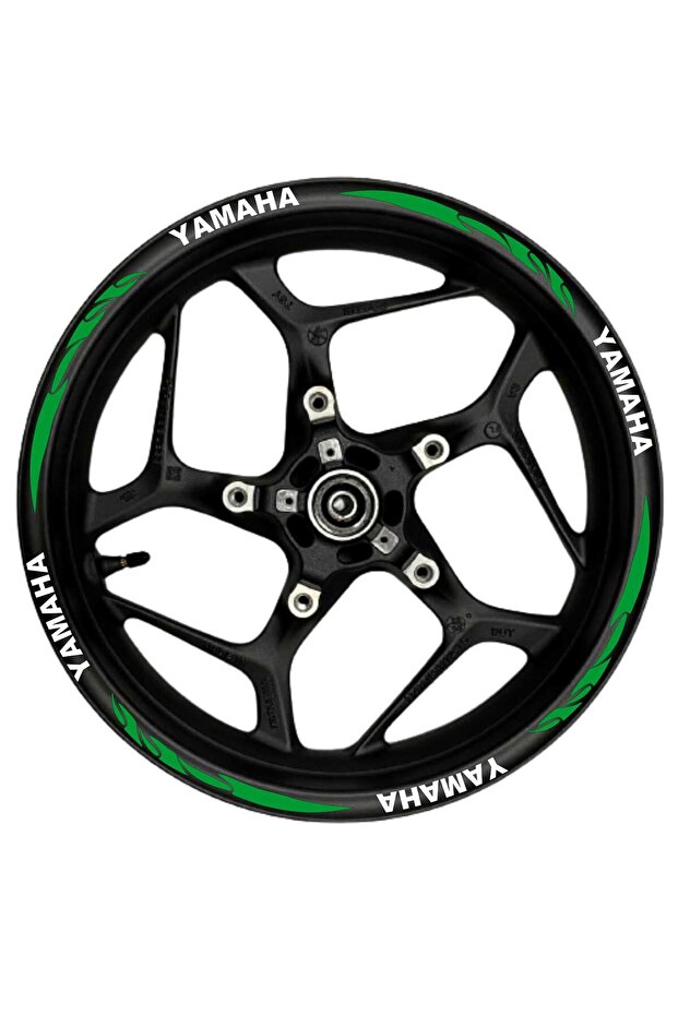 Yamaha White with Written Green Reflective Paw Strip