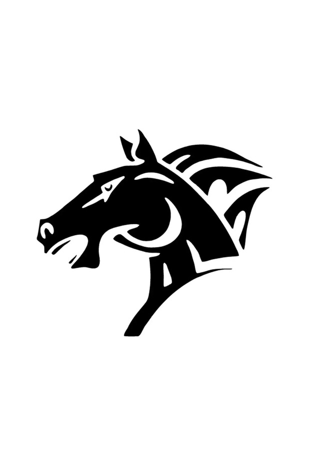 Horse Head Model 2 Auto exclusive new sticker Black 30 x 27 cm