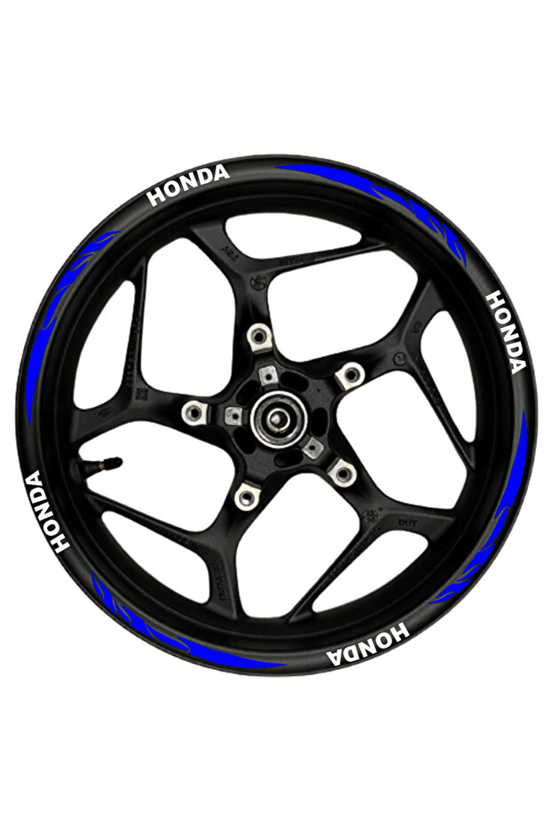 Honda White with Written Blue Reflective Paw Strip