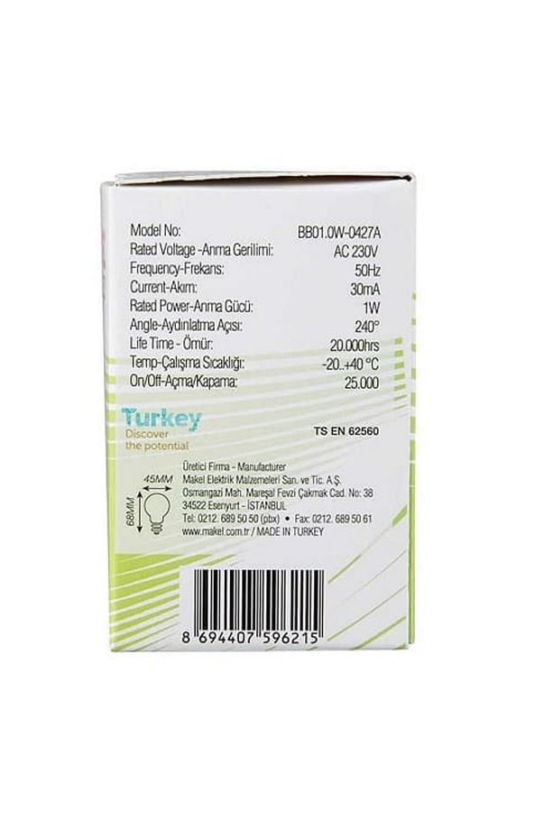 1w Led Gece Lambası Mavi - 4
