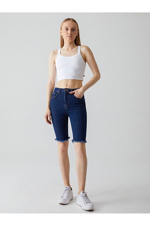 High Waist Galena Bermuda Jeans