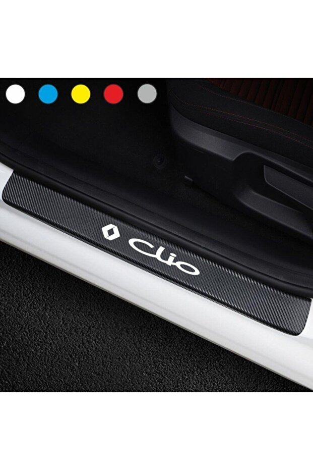 For Renault Clio custom new compatible Accessory Auto Door Sill custom new sticker Carbon 4 Pieces