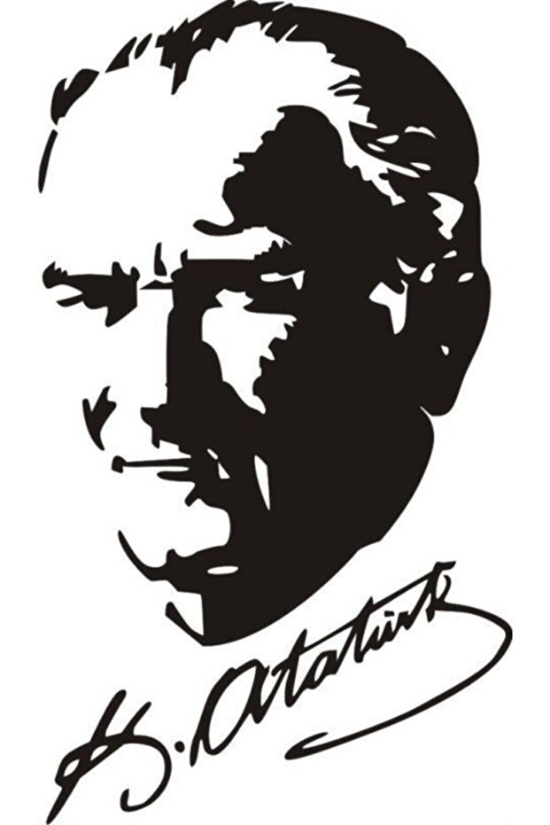 Kemal Atatürk And His Signature Design Auto Rear Window Custom New Sticker Black 20*13 Cm