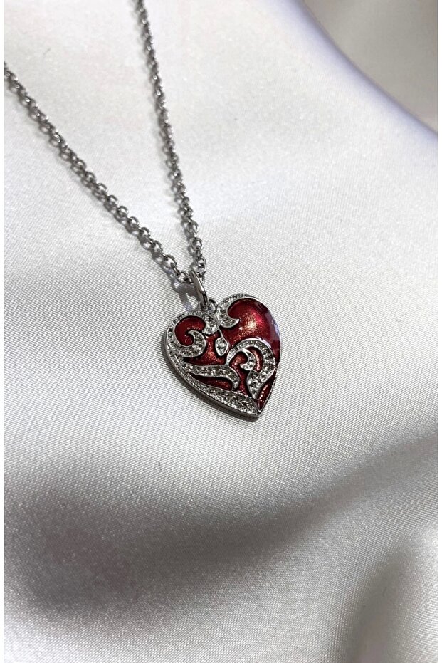 القوطية القوطية منقوشة القلب قلادة - 1