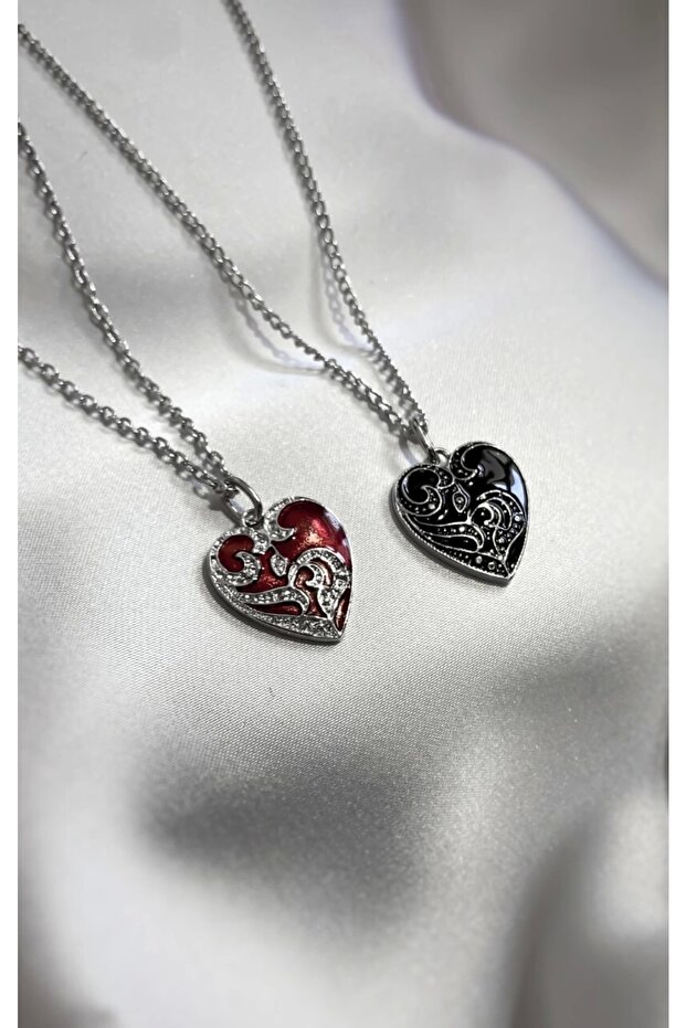القوطية القوطية منقوشة القلب قلادة - 3