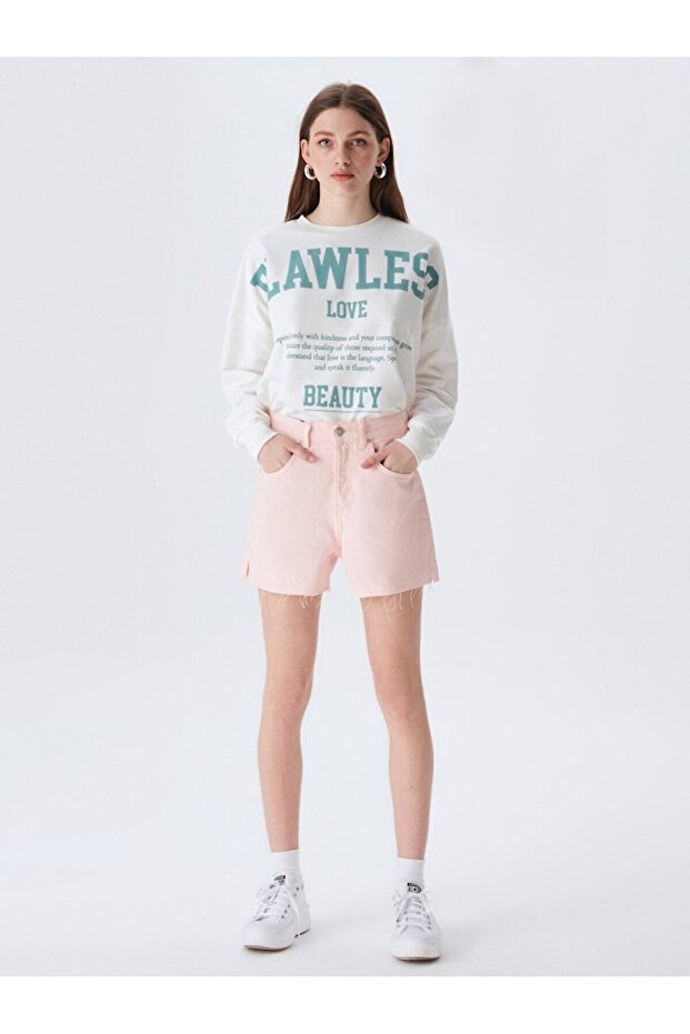 Deana Zıp Jean Şort - 1