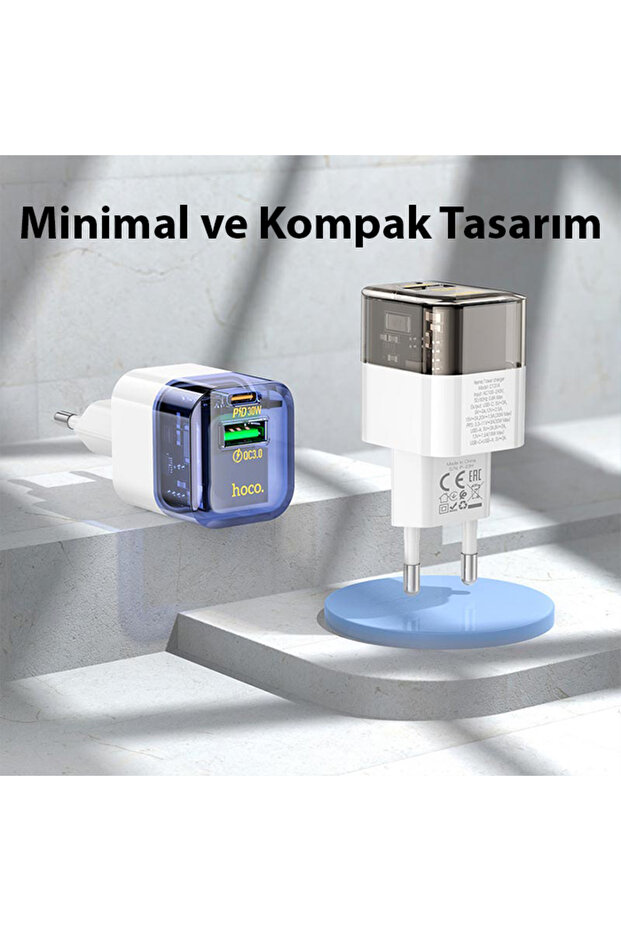 C131a Platinum Pd30w Qc3.0 Girişli Hızlı Şarj Başlığı Ve Type-c To Type-c Kablo - 7