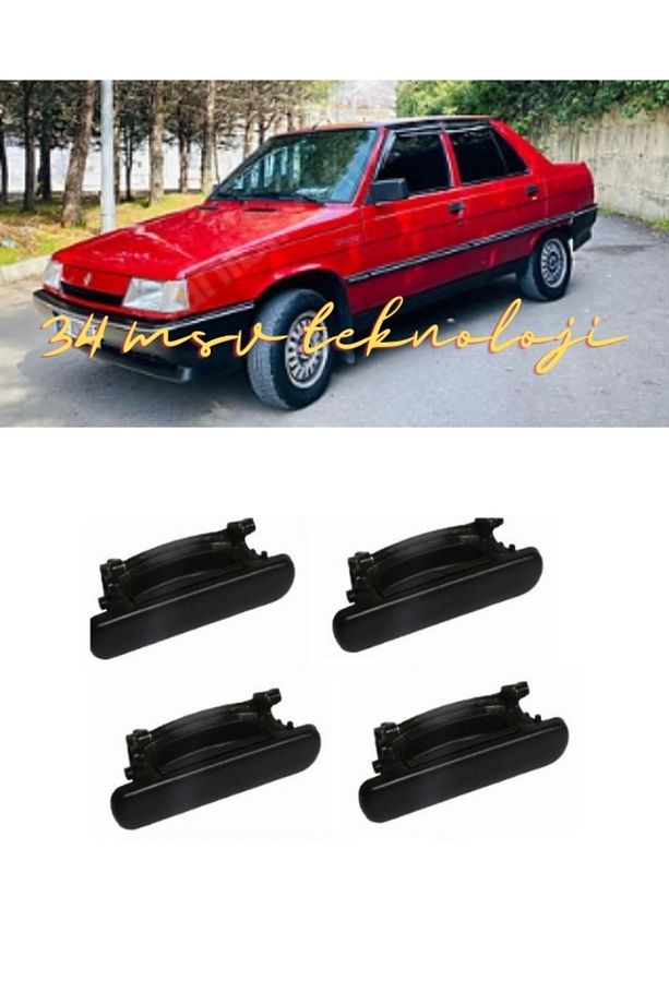 Renault 9 R9 Broadway Spring Yeni Model Oval Dış Açma Kapı Kolu 4 adet Set - 1