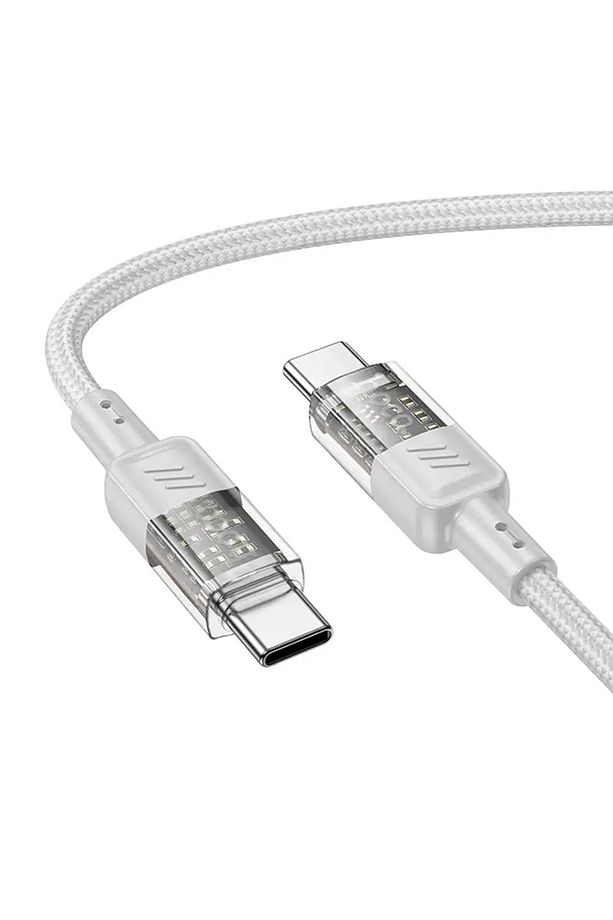 U129 Transparan Type-c To Type-c Data Ve Şarj Kablosu 1m - 7