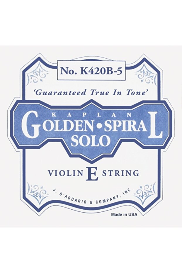 K420B5 Violin Single String, Tiger, Golden Spiral Solo, Scale Violin String Kaplan Gss Kemane Mi Ba - 1