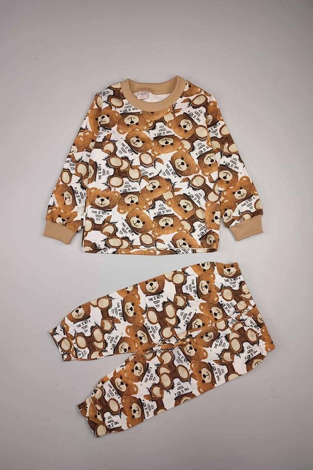 5 Ekle 4 Öde Bebek Teddy Ayıcık Pamuk Pijama Takim Gecelik Sabahlık Hediyelik Eşofman Üst Alt 14937 - 4
