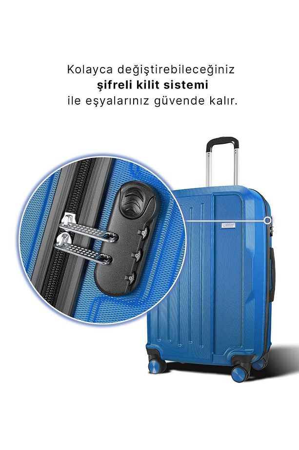 Wx-210 Çivit Mavi Büyük Boy Valiz - 6