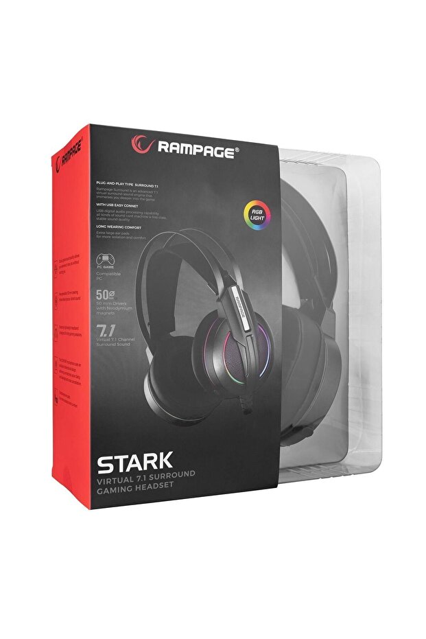 Rm-k6 Stark Usb 7.1 Double Rgb Efekt Metalik Gri Surround Gaming Oyuncu Mikrofonlu Kulaklık - 5