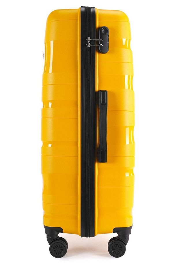 WX-PP10 Sarı Büyük Boy Polipropilen Kırılmaz Pp Valiz / Seyahat Bavulu - 3