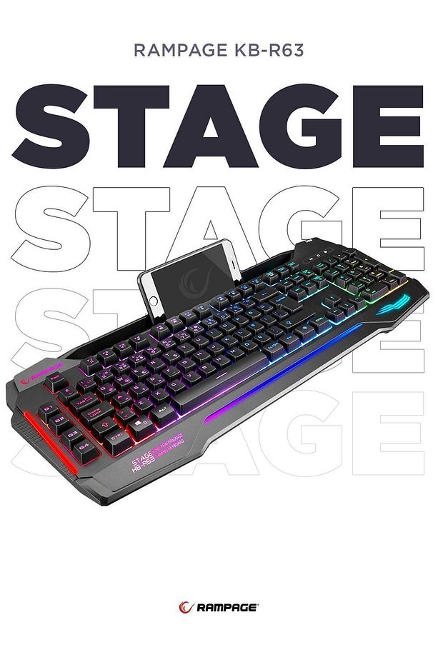 Kb-r63 Stage Rainbow Rgb Aydınlatmalı Makrolu Gaming Oyuncu Klavyesi - 1