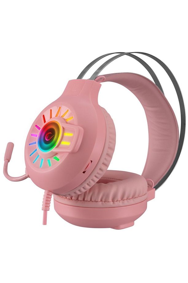 Rm-k44 Zengibar Pembe 7.1 Surround Rgb Işık Efekti Mikrofonlu Oyuncu Kulaklığı - 4
