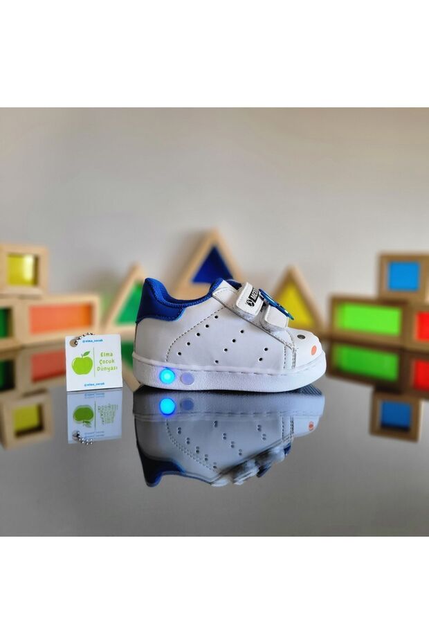 Ortopedik Işıklı Tavşan Figürlü Hafif Rahat Yumuşak Esnek İlkadım Unisex Çocuk Sneaker Spor Ayakkabı - 7