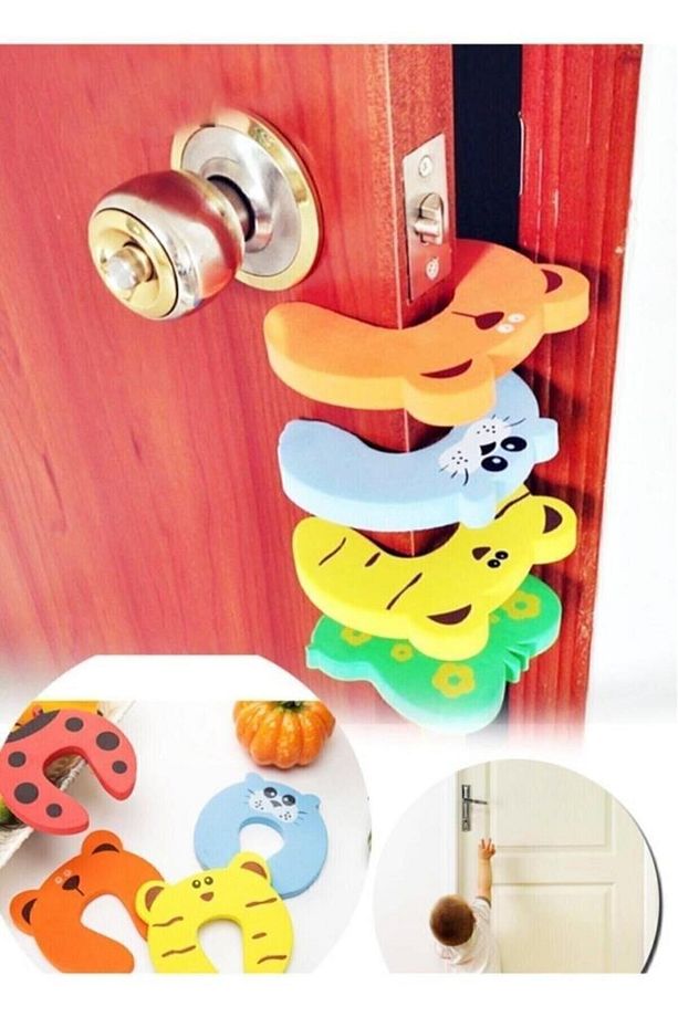 Bebek Çocuk Koruyucu Kapı Stoperi 4 Lü Set - 1