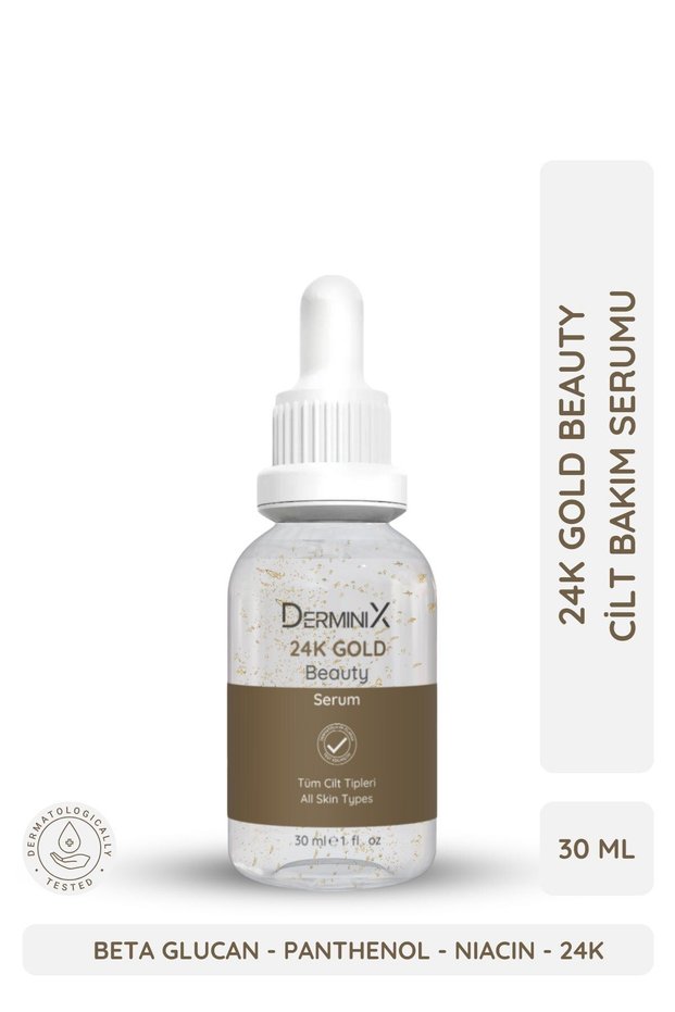 24k Gold Beauty Skin Care Serum Containing Hyaluronic Acid with Gold Particles