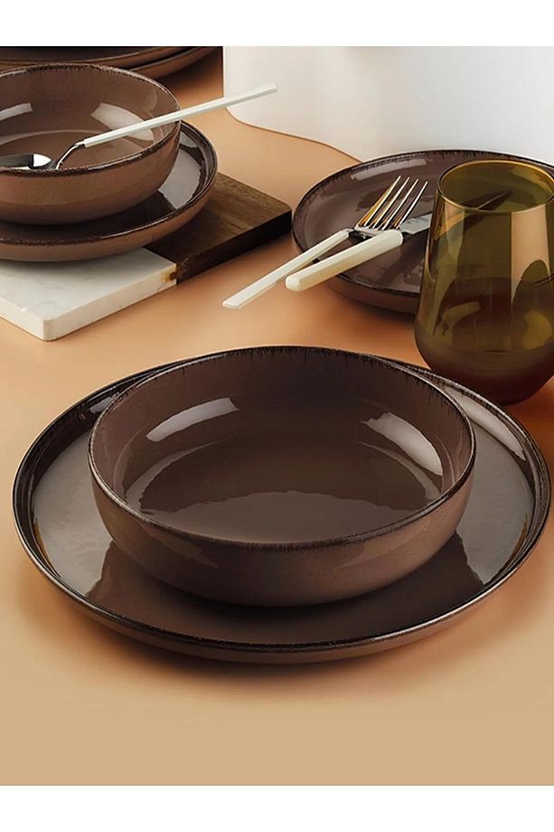 Moderna 8 Parça 2 Kişilik Yemek Takımı Kahve - 1