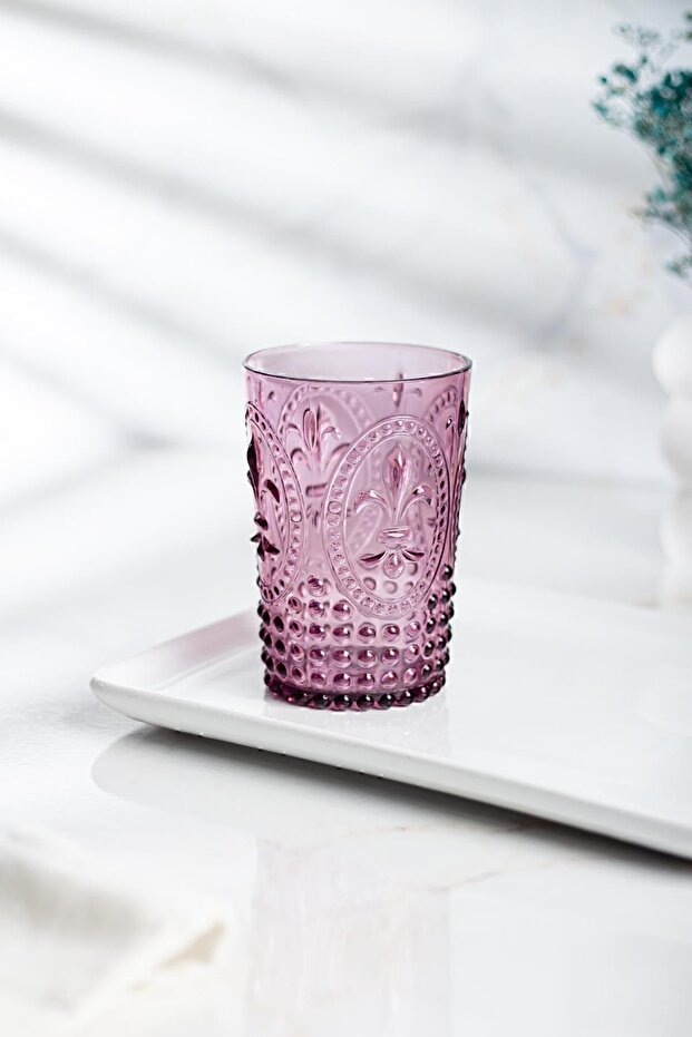 Akrilik Mürdüm 6'lı Kısa Bardak & Su Meşrubat Kahve Yanı Bardağı 400 ml ( Cam Değildir ) - 4