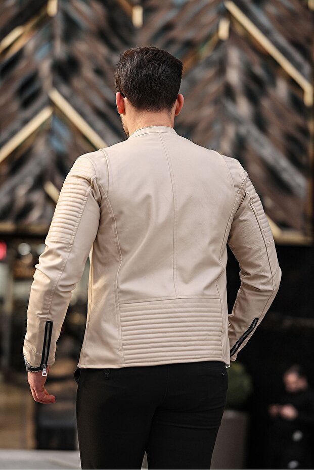 Men's Leather Jacket leather coat - 3