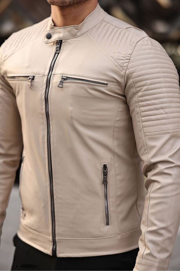 Men's Leather Jacket leather coat - 6
