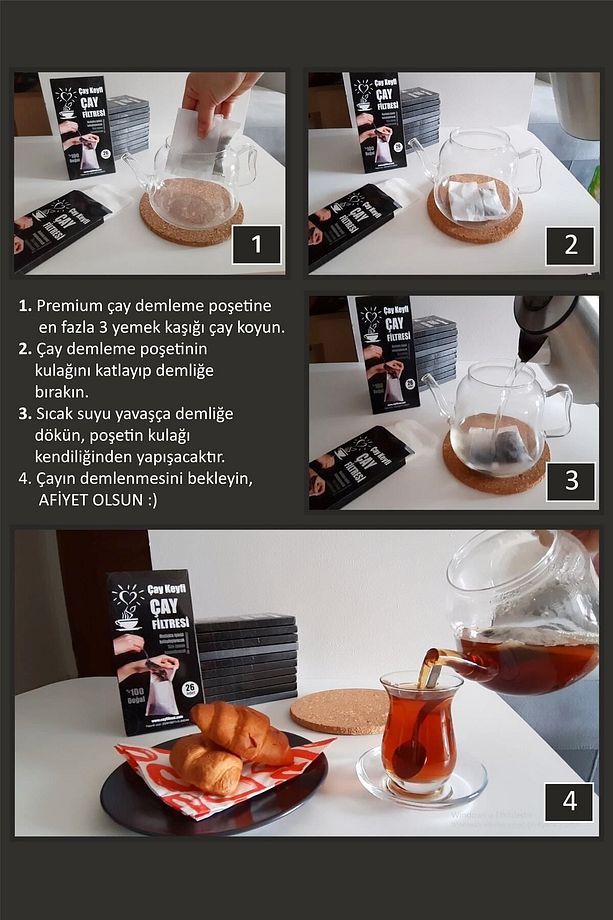 2'li Paket (52 Poşet) Çay Demleme Poşeti (çay Filtresi) - 2
