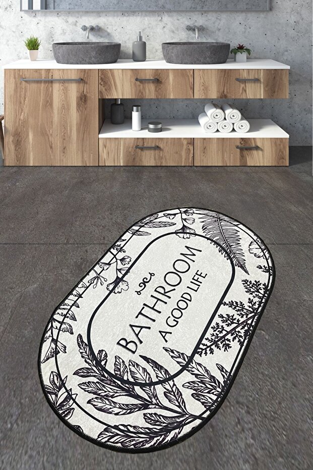 Buena Bathroom Rug 70X120 cm Washable, Non-Slip Base Bathroom