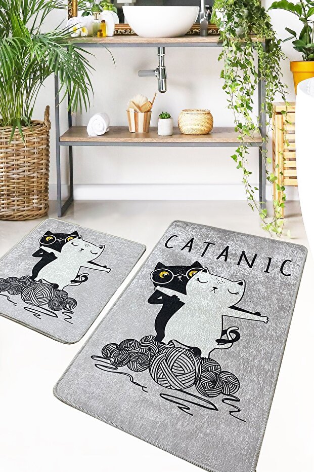 Catanic Set of 2 Bathroom Rugs