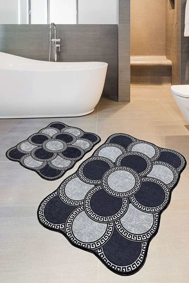 Ciorcail 60X100 50X60 Non-Slip Base 2-Piece Bathroom Mat Set