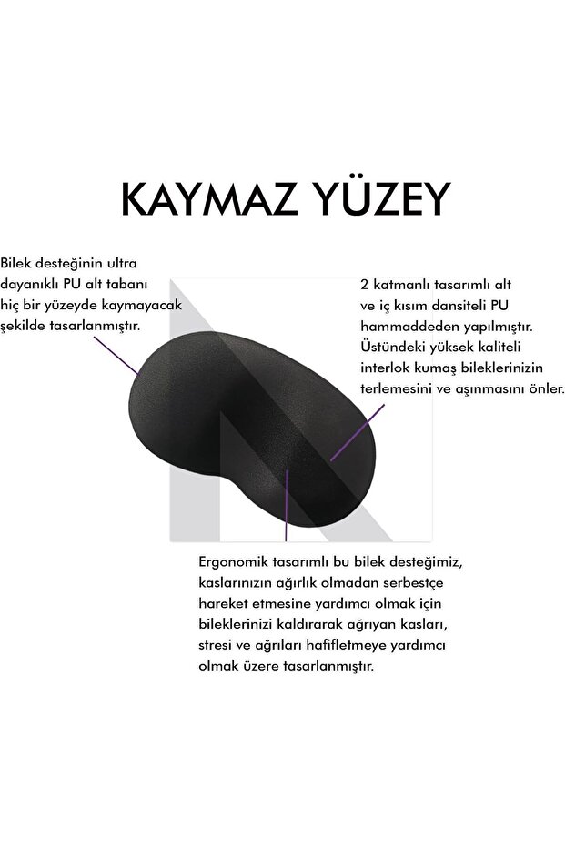 MP03 - Memory Mouse Ve Klavye Bilek Destek Pedi | Yumuşak, Ergonomik, El Bileği Dinlendirme Ped Set - 3