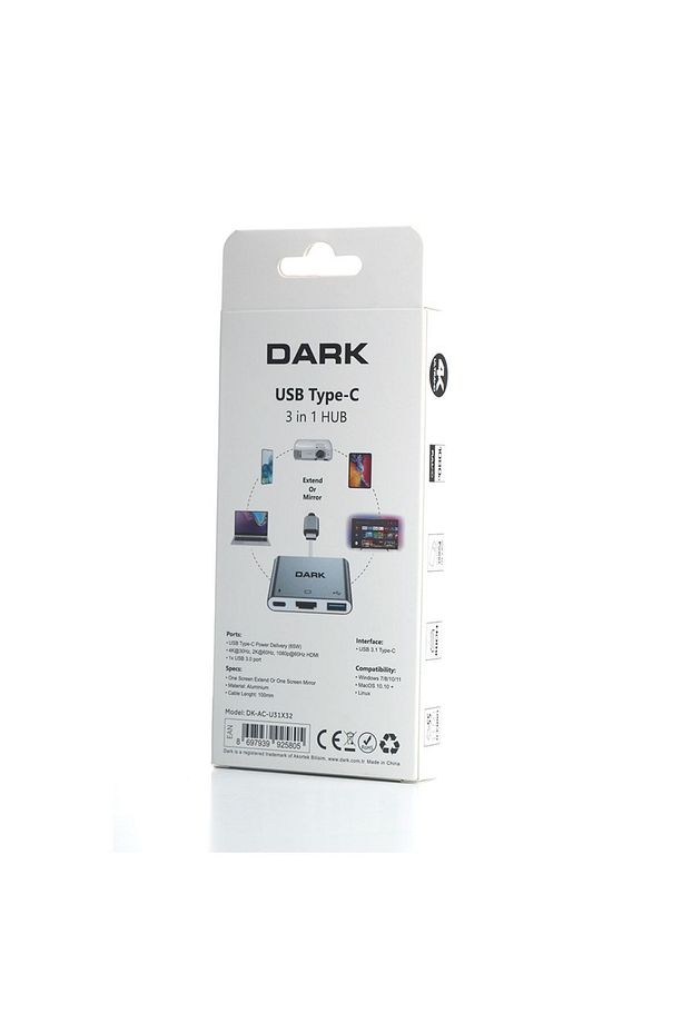 3 In 1 Usb3.1 Type C Erkek Hdmi Dönüştürücü (4k Uhd 60hz) / Usb 3.1 Type C Şarj Dönüştürücü - 8
