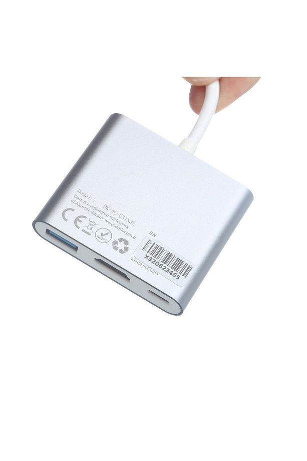 3 In 1 Usb3.1 Type C Erkek Hdmi Dönüştürücü (4k Uhd 60hz) / Usb 3.1 Type C Şarj Dönüştürücü - 5
