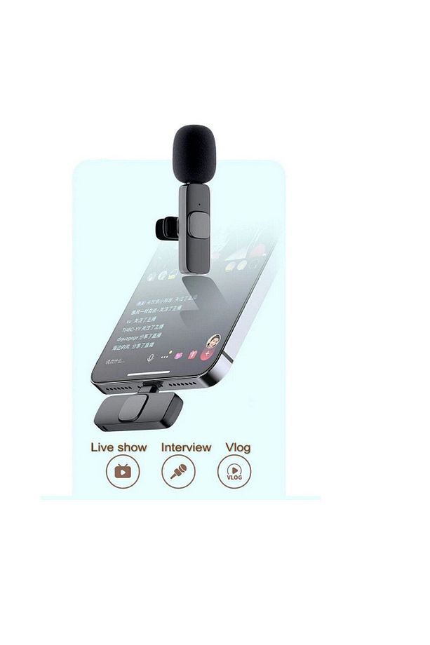 Type-c Girişli Telefon Uyumlu Wireless Youtube Facebook Tiktok Yayın Kablosuz Yaka Mikrofonu - 6