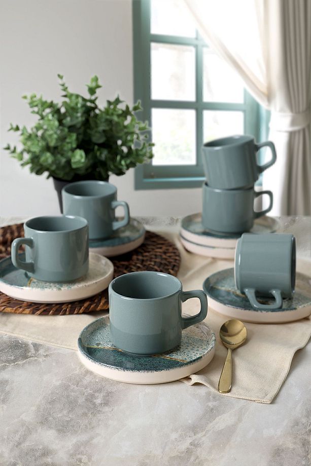 Colored Çay Takımı 12 Parça 6 Kişilik 19781 - 1