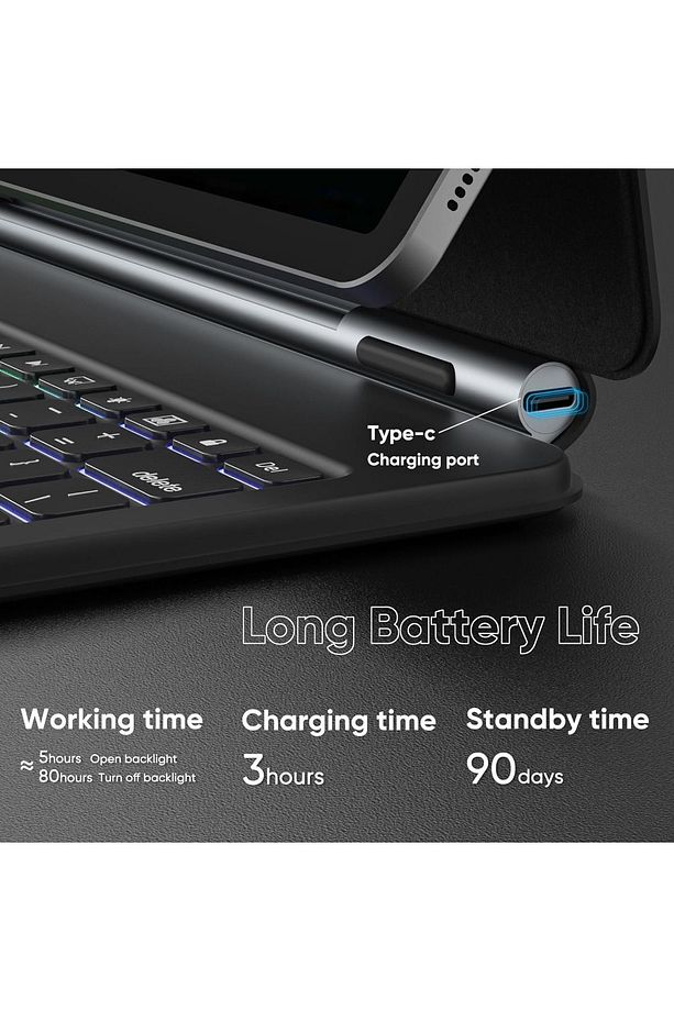 Galaxy Tab S8+ plus (SM-X800/X806/X808) Uyumlu Magic Keyboard Touchpad RGB Işıklı Klavyeli Kılıf - 5