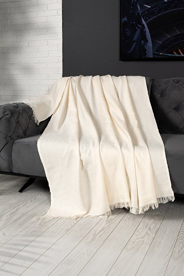 غطاء أريكة طبيعي 170x300 سم - غطاء أريكة مزخرف - 85% قطن