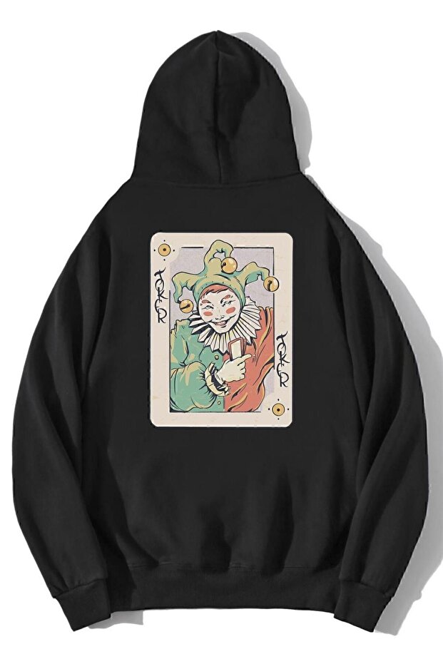 Unisex Oversize Joker Illustration Sweatshirt Hoodie