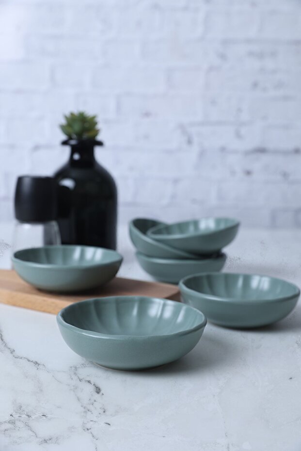 Matte Green Sirius Snack Bowl / Sauce Bowl 12 cm 6 Pieces 322