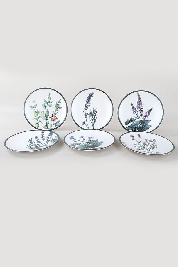Çiçek Bahçesi Pasta Tabağı 20 Cm 6 Adet - 18938-39-40-41-42-43 - 3