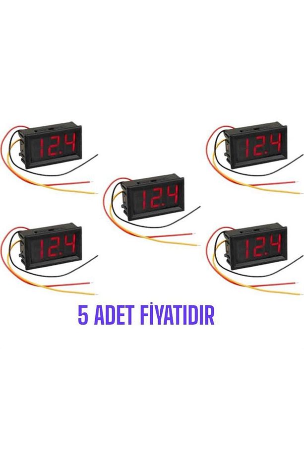 Dijital Voltmetre DC 0-100V 3 Kablolu - 5 ADET - 1