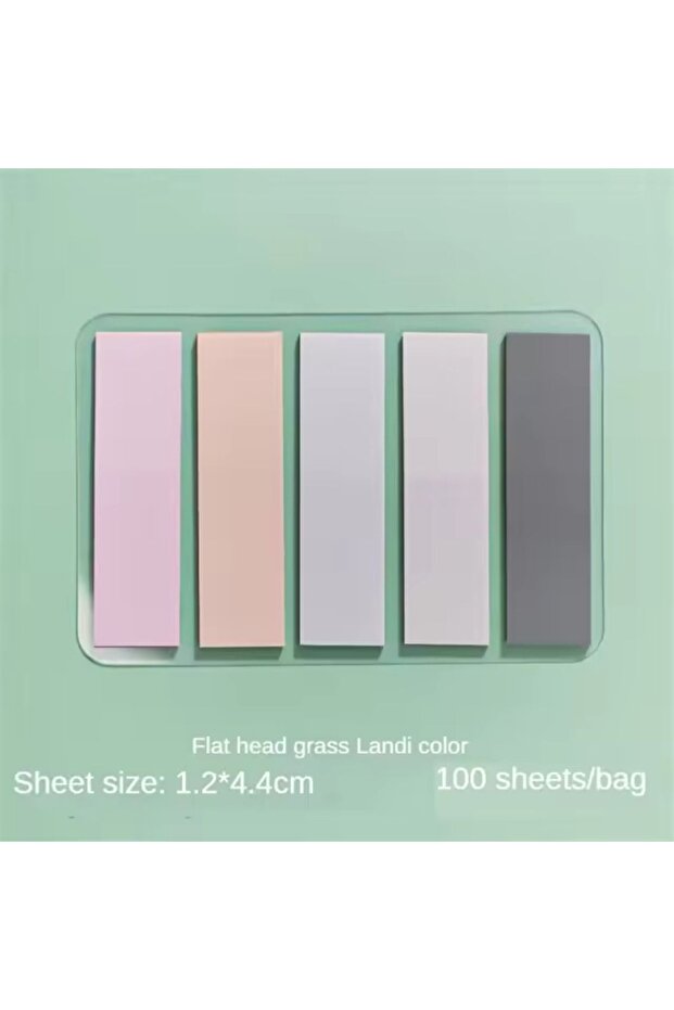 Morandi Renkler 5'li Şeffaf Yapışkanlı Not Kağıdı İndex Ayraç 100 Yaprak - 3