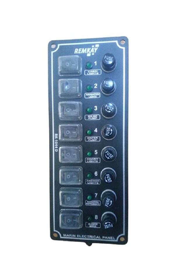 Tekne Sigorta Paneli, Karavan Sigorta Paneli, Switch Panel, 8'li, 80x215mm - 2