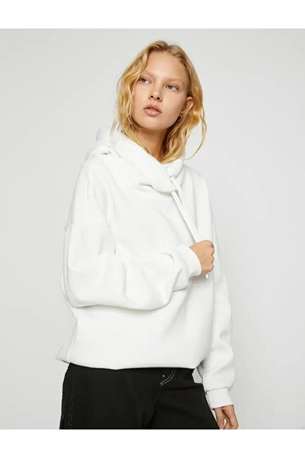 Kadın Kapüşonlu Basic Sweat - 2