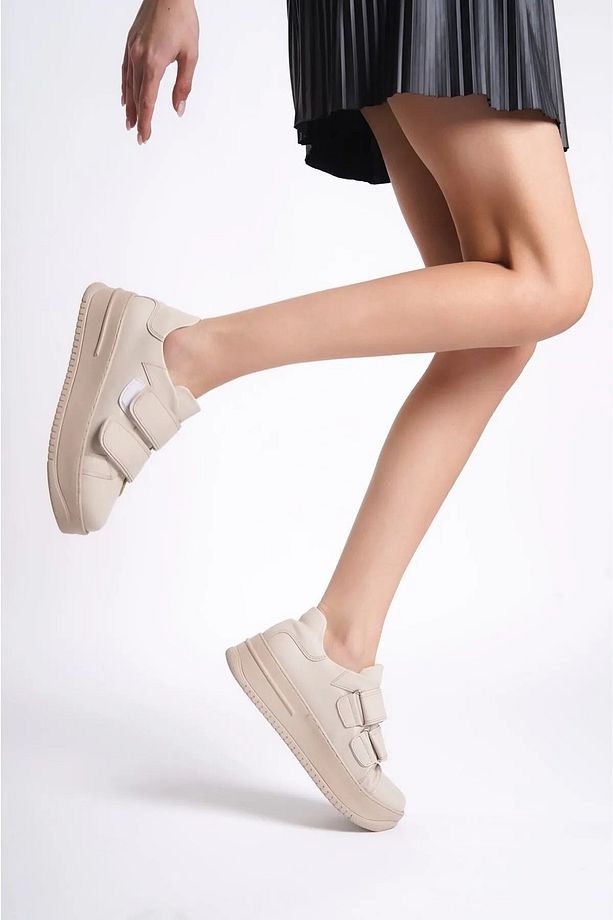 Kalın Tabanlı Çift Cırtlı Spor Ayakkabı Günlük Ayakkabı Sneaker - 2
