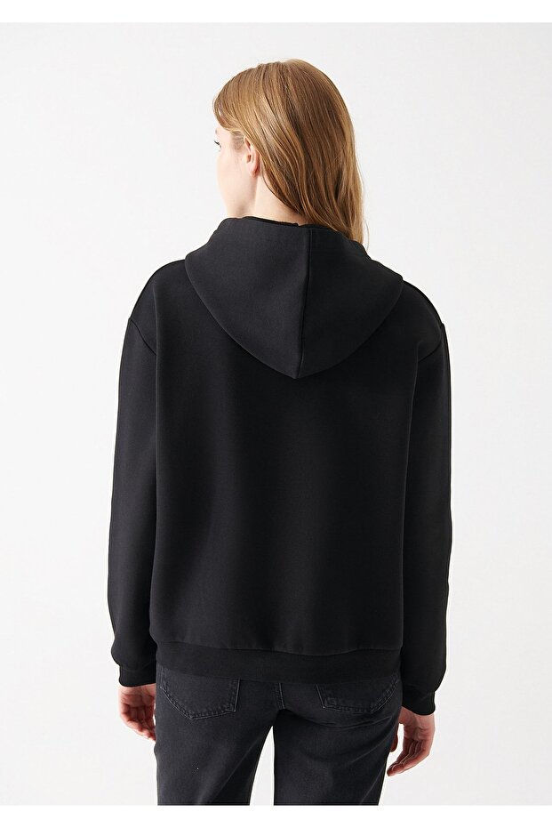 Kapüşonlu Siyah Basic Sweatshirt 167299-900 - 4