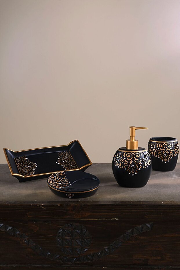 Flossy 4 Parça Banyo Seti Siyah - 1